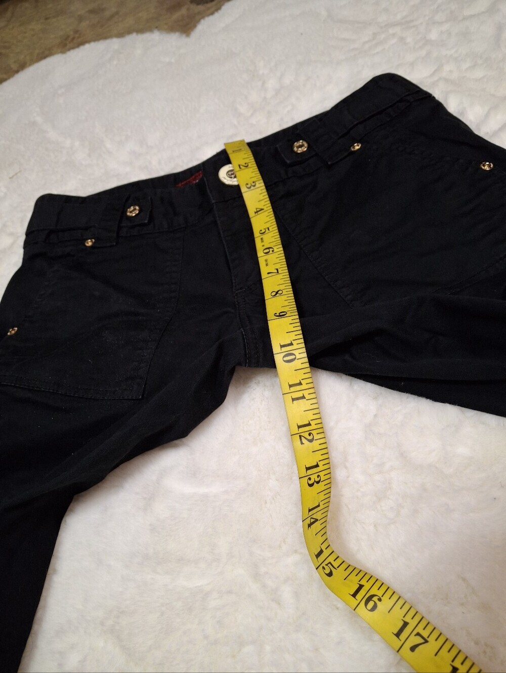 Baby Phat Ankle Drawstring Black Cotton Stretch Pants Women Size 5 / Waist 30 - Picture 14 of 16